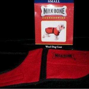 Milk Bone Red & Black Wool Dog Coat Small S NEW